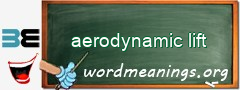 WordMeaning blackboard for aerodynamic lift